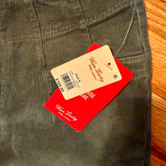 NWT Lucky Brand Stevie high-rise flare corduroy, fairytale green size 10/30 - Picture 5 of 10